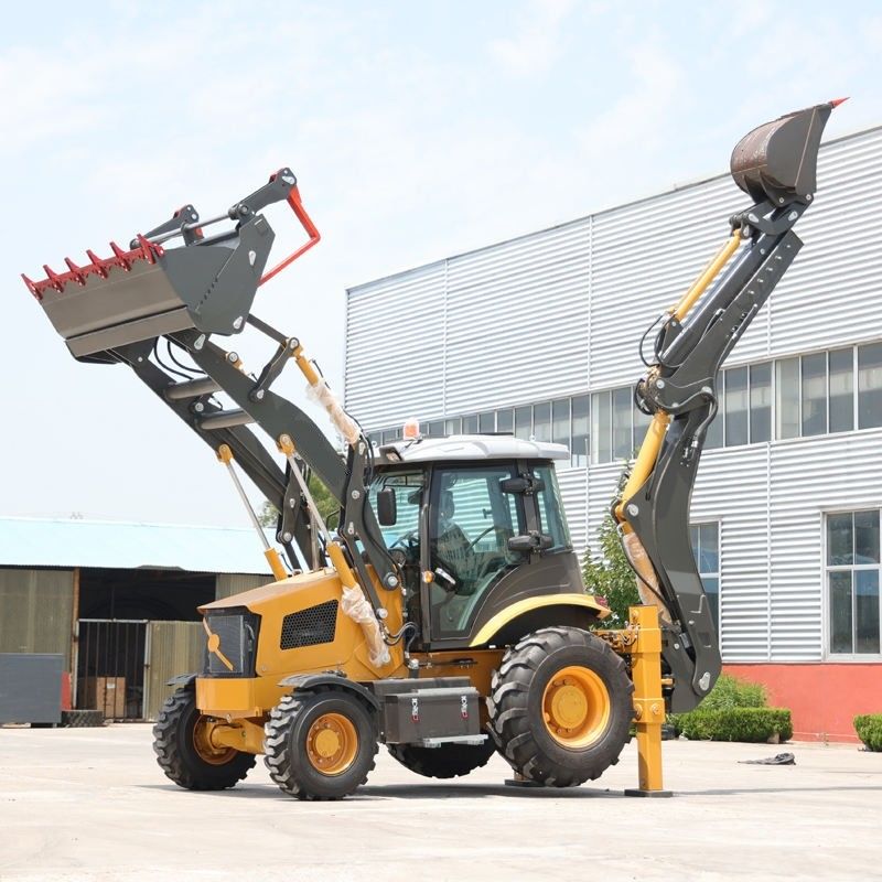 Diesel Tractor Loader Backhoe 1.2ton Agriculture Tractor Machine 0.1cbm Bucket