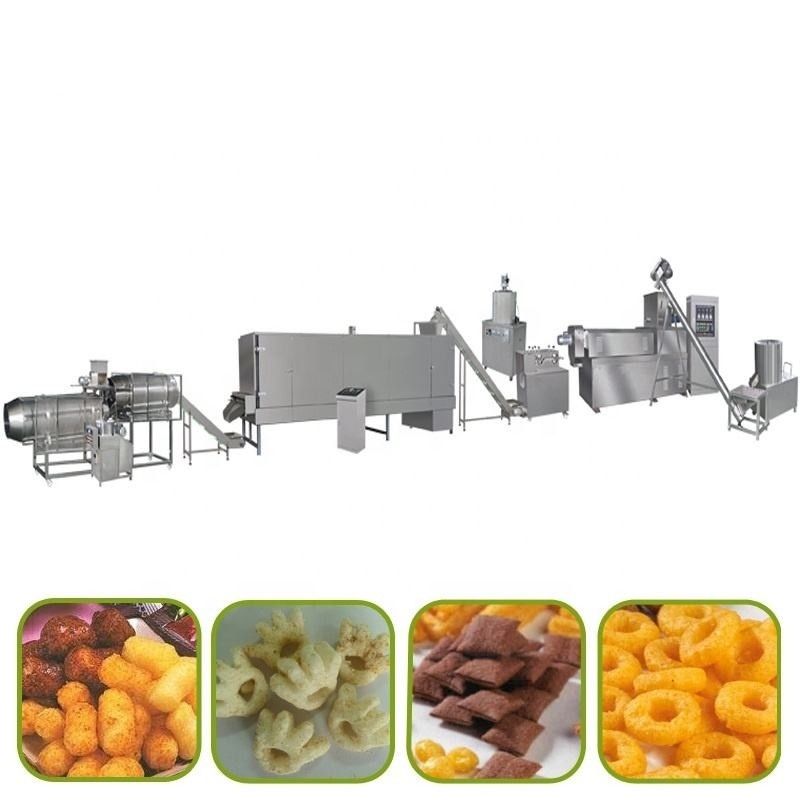 Automated Snack Production Line Machine PLC Controlled Extruder 120KW Power 5000 KG Weight