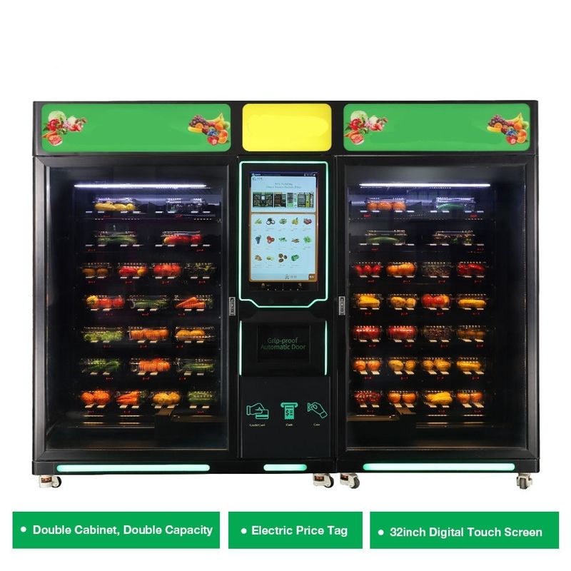 Custom Self Service Big Cabinet Refrigerated Salad Vegetable Fruit Egg Vending Machine For Foods