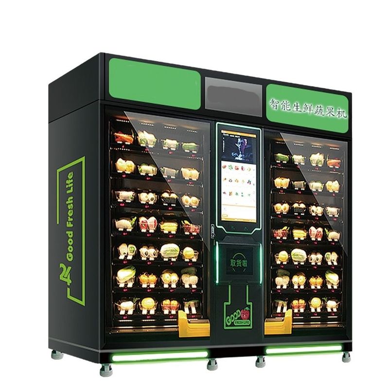 Custom Self Service Big Cabinet Refrigerated Salad Vegetable Fruit Egg Vending Machine For Foods