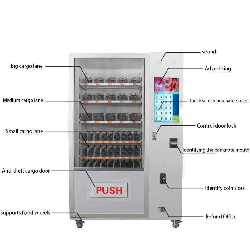 Hot Sell Water Vending Machine Automatic Snack Drink Smart Cheap Combo Vending Machine For Foods And Drinks Retail Items