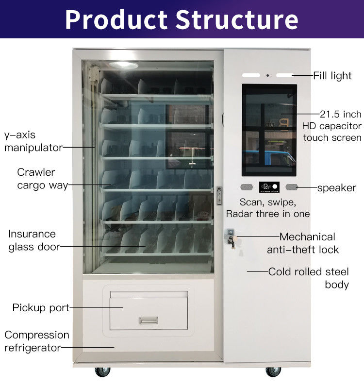 Indoor Free Standing Smart Advertising LCD Display Vending Machine With Custom Touch Screen UI, Remotely Managed Digital