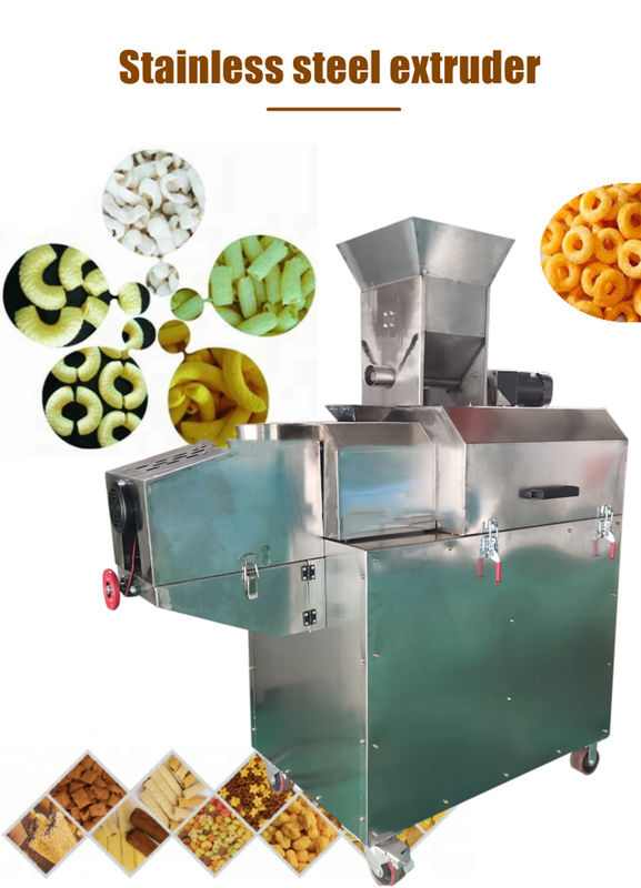 Easy Operation Stainless Steel Corn Puff Making Machine For Snack Food Extrusion