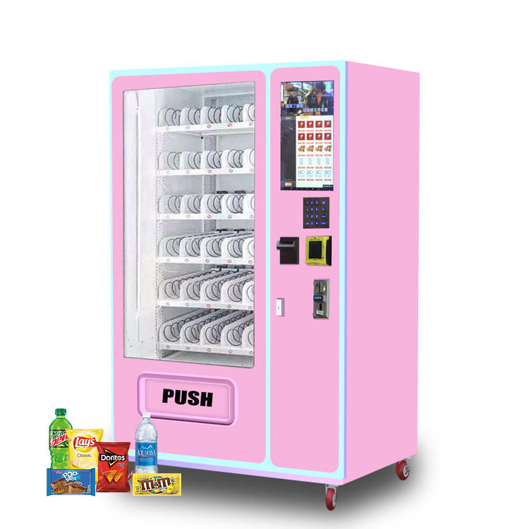 Customize Payment System Fresh Food Vending Machines Reducer Worm Gear Paper Money / Coin Options