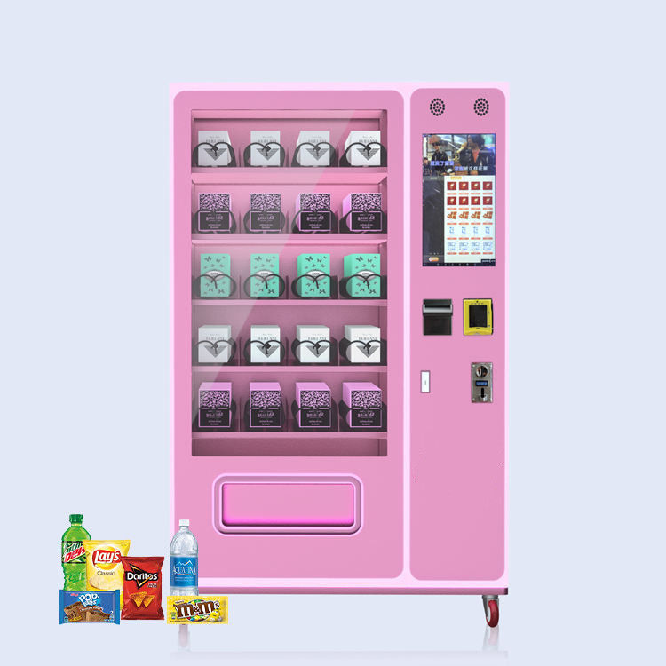 Customize Payment System Fresh Food Vending Machines Reducer Worm Gear Paper Money / Coin Options